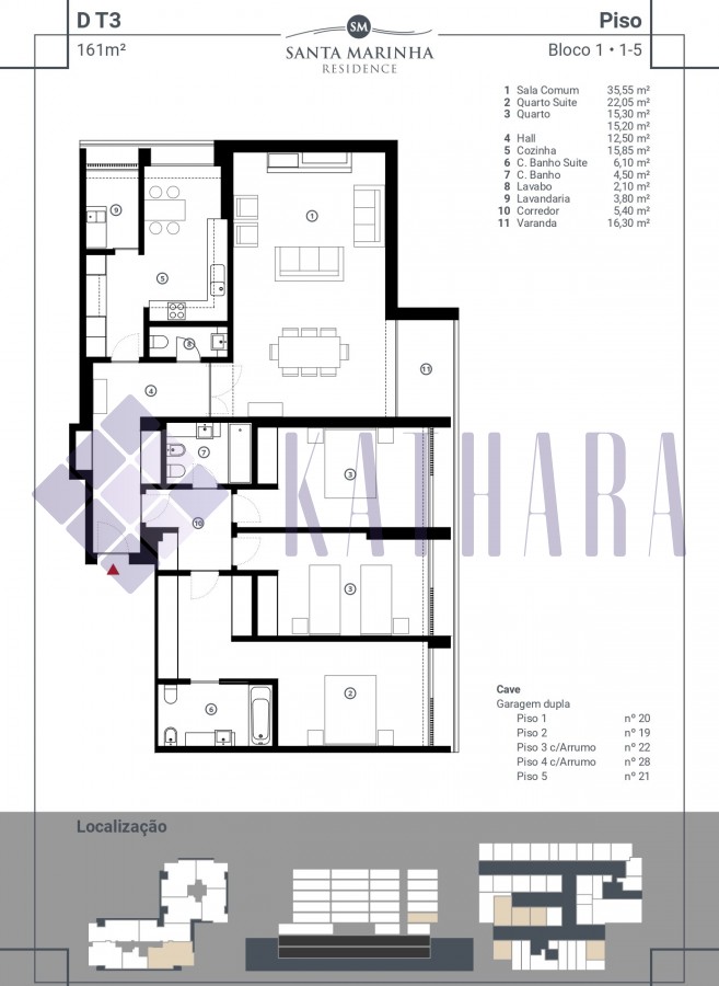 Apartamento T3 - Stª Marinha Residence