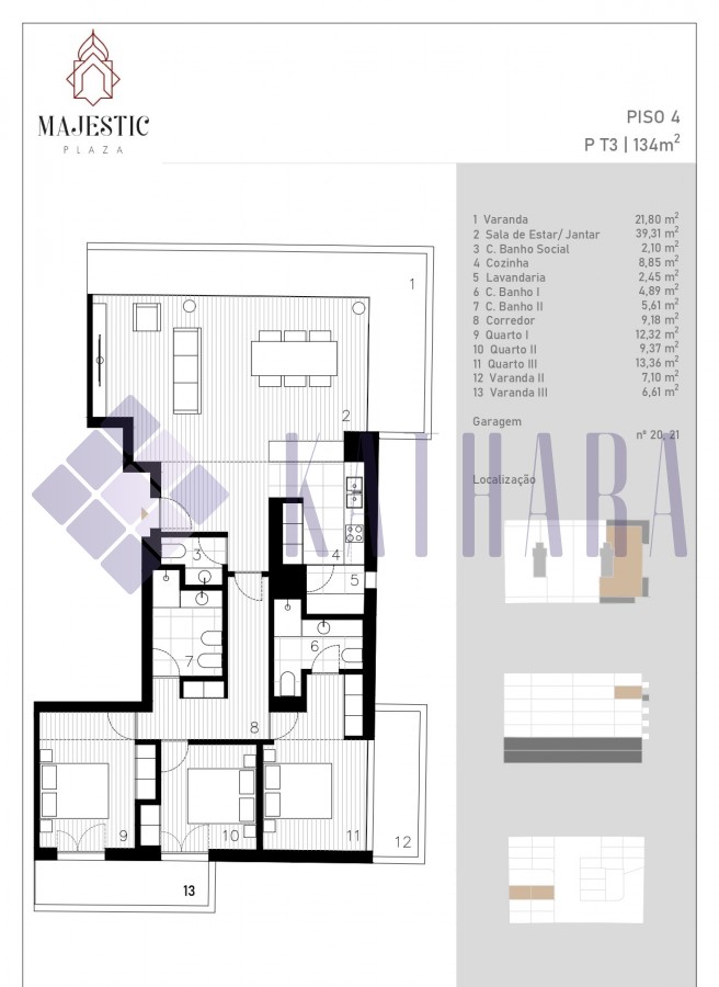 Apartamento T3 - ' Majestic Plaza ', em Vila Nova de Gaia